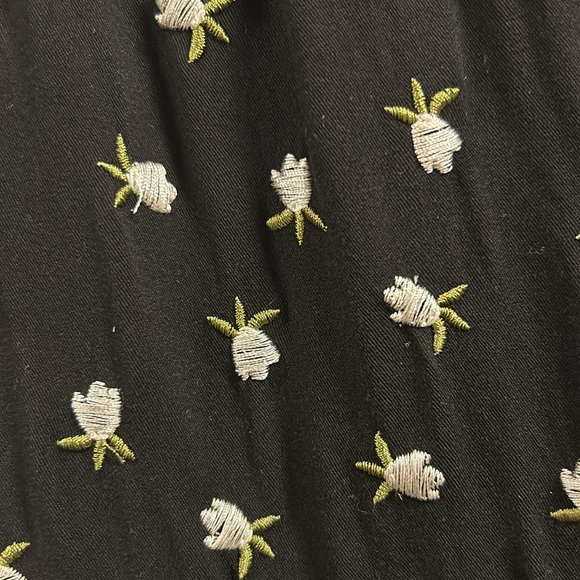 JILL STUART Womens Black Floral Short Sleeve V Neck Mini Sheath Dress Size 2 NEW - Picture 7 of 9